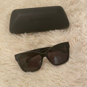 Balenciaga Black Rectangular Sunglasses